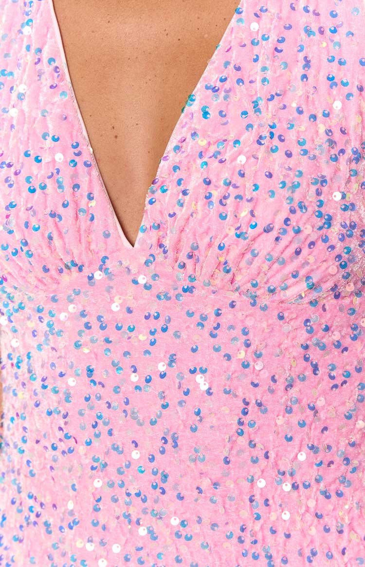 Franco Sequin Mini Dress | Pink