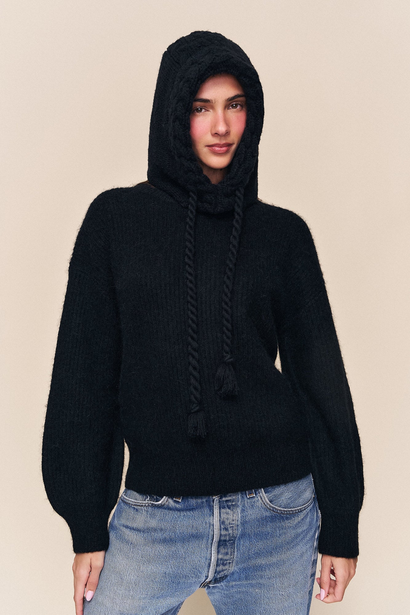 Womens | Cable Knit Hat | Black