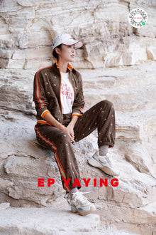 Cotton Printed Jacket | Brown