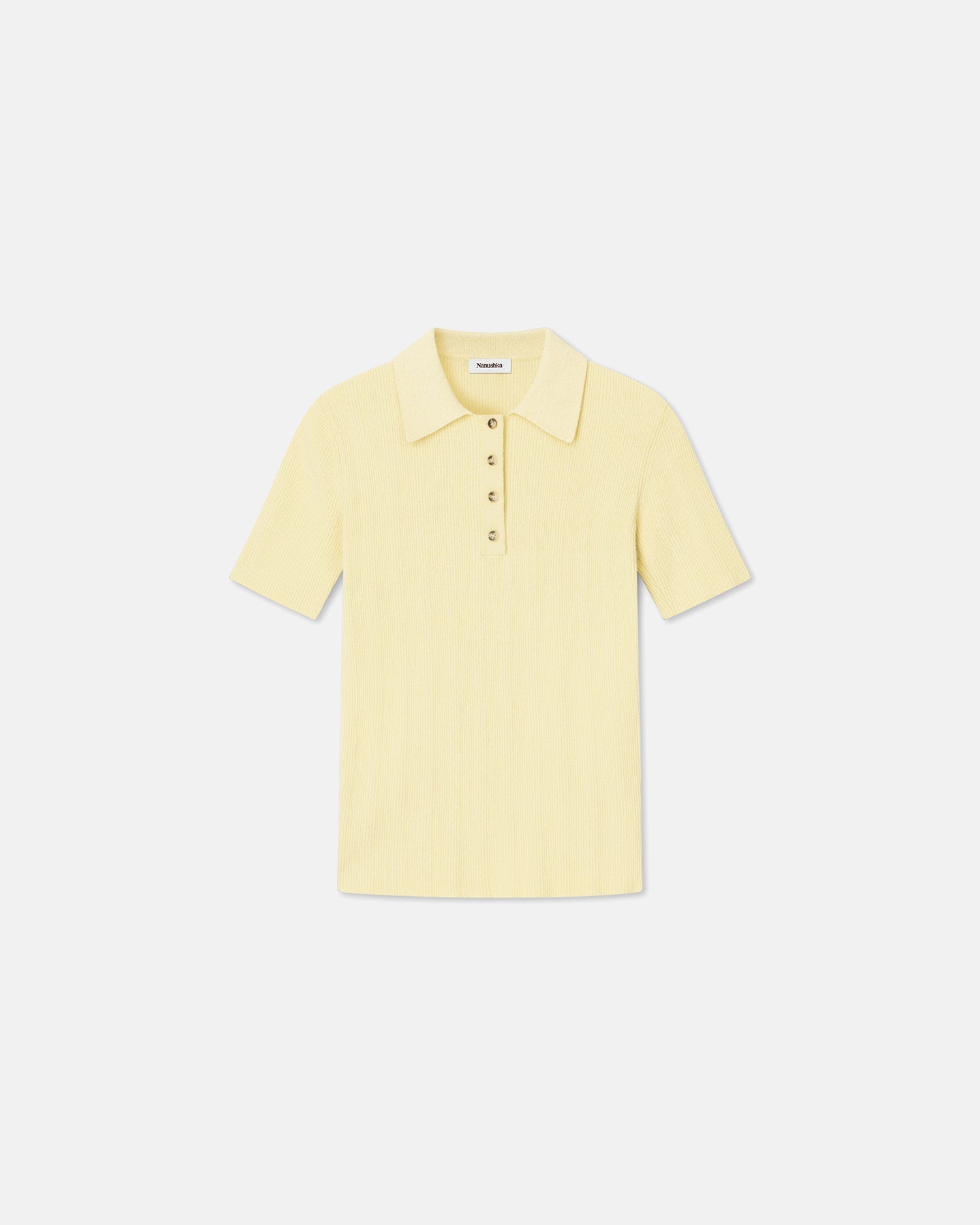 Womens | Elani Terry-Knit Polo | Pale Yellow