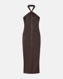 Womens | Elima Okobor Halterneck Dress | Coffee Ground