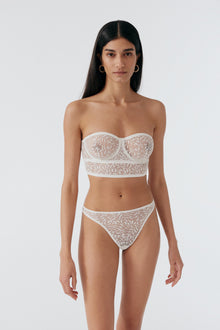 Acacia Underwire Strapless Longline Bra | Off White