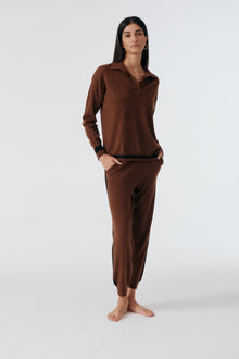 Cashmere Pants | Chesnut/Black