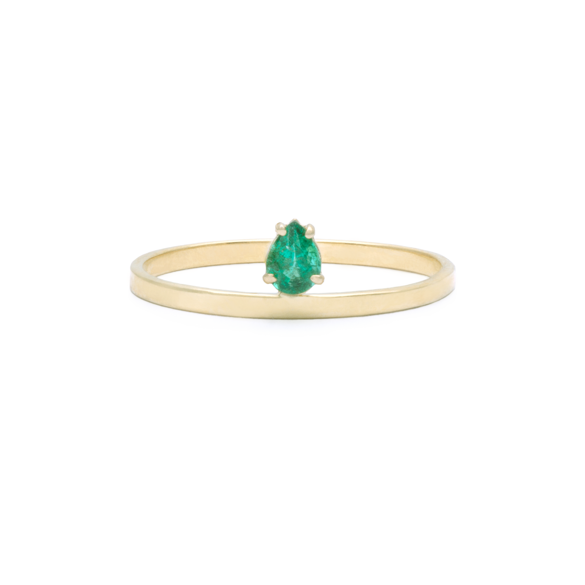 Fine Pear Emerald Candy Bar Ring