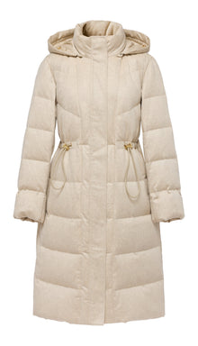 Cashmere Goose Down Long Jacket | Beige