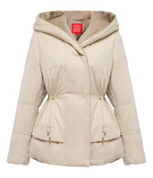 Cashmere Goose Down Jacket | Beige