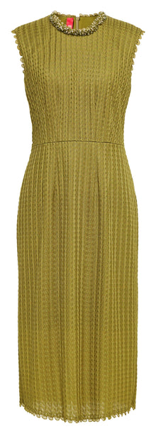 Acetate Minimalist Slim-Fit Dress | Green