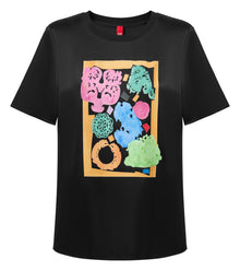 Triacetate Straight-Shoulder T-Shirt | Black
