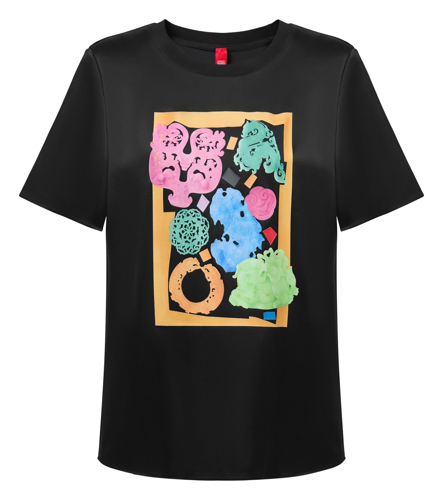 Triacetate Straight-Shoulder T-Shirt | Black