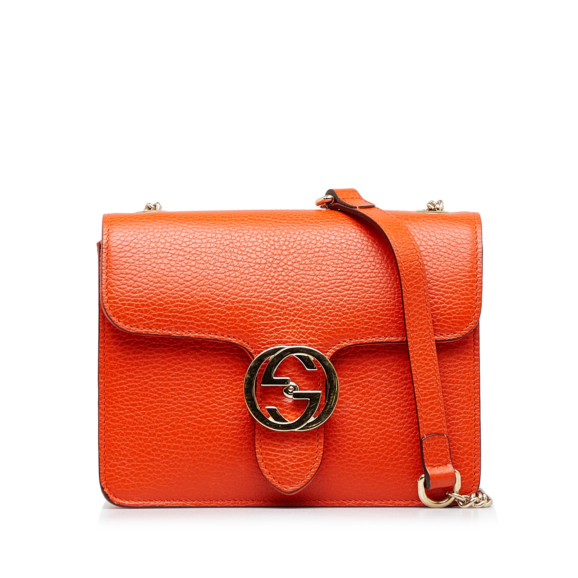 Gucci Pre-Owned Small Dollar Interlocking G Crossbody | Women | Orange