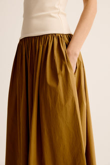 Duo Strapless Knit Cotton Dress | Crema / Light  Olive