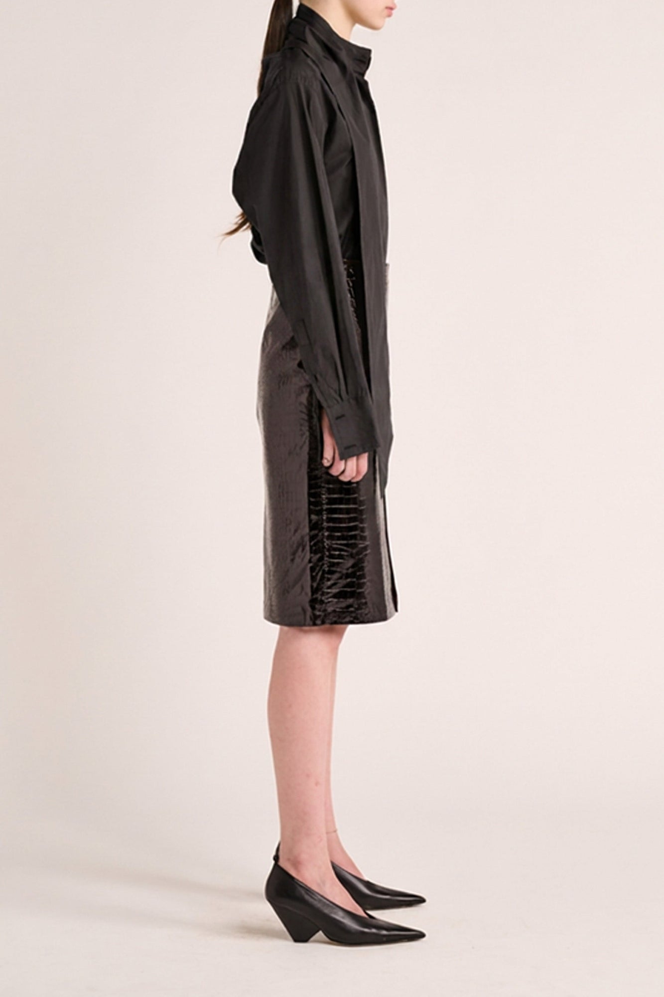 Evie Scarf Shirt | Black