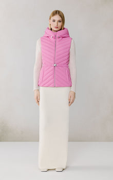 Estelle-Vest Stretch Down Belted Vest | Pink Treat