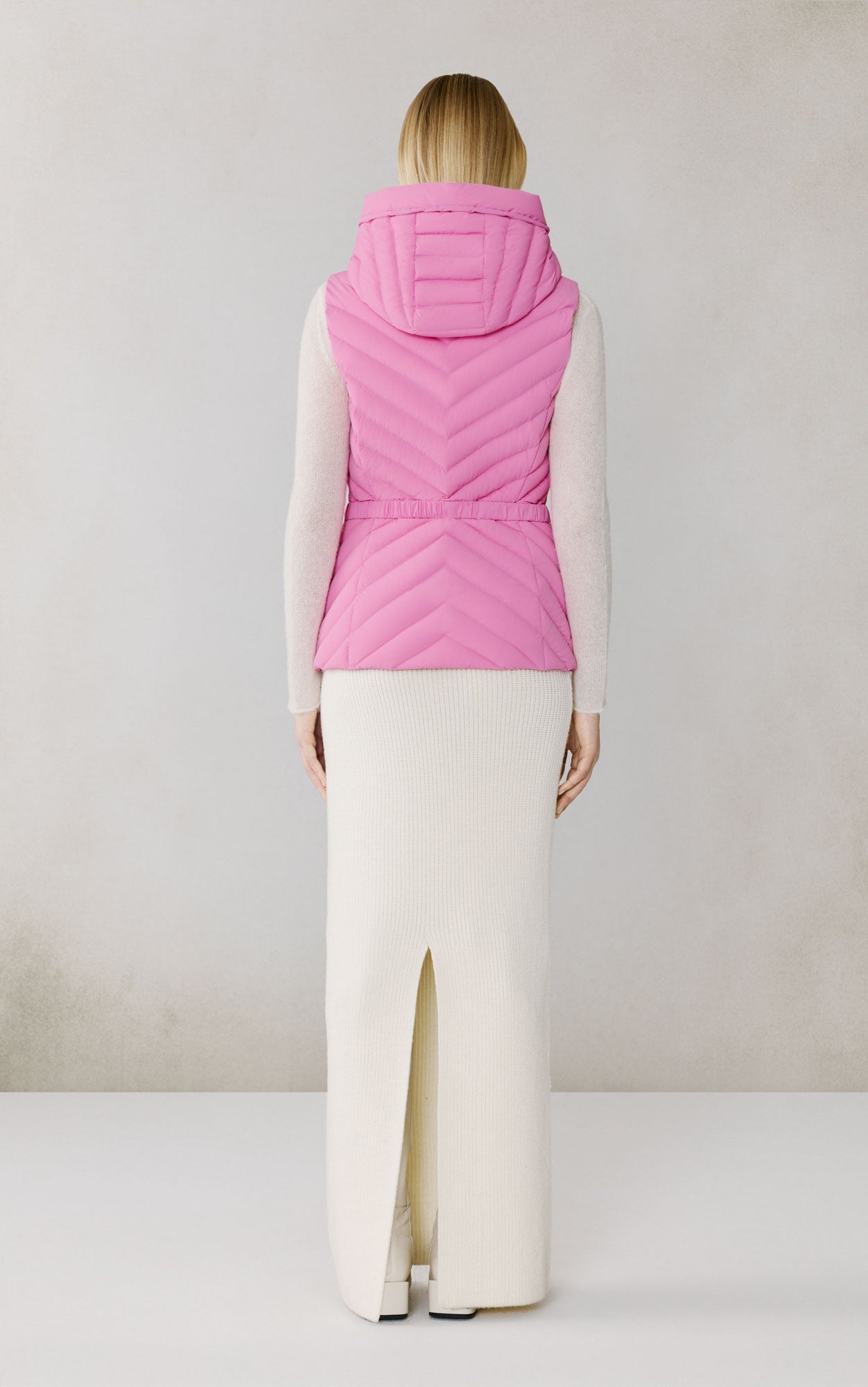 Estelle-Vest Stretch Down Belted Vest | Pink Treat