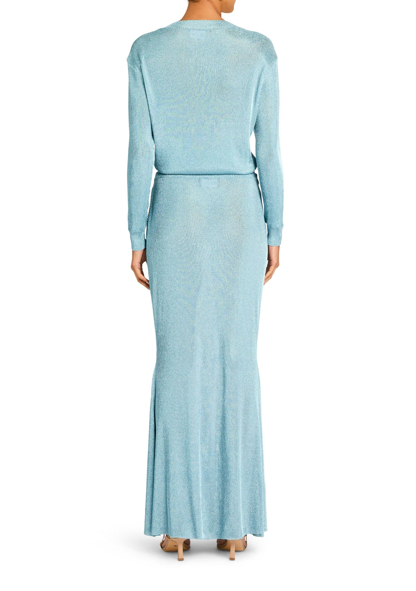 Womens | Harmony Metallic Knit Skirt | Frosted Sea