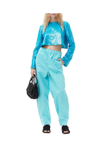 Elasticated Curve Trousers | Blue Curacao