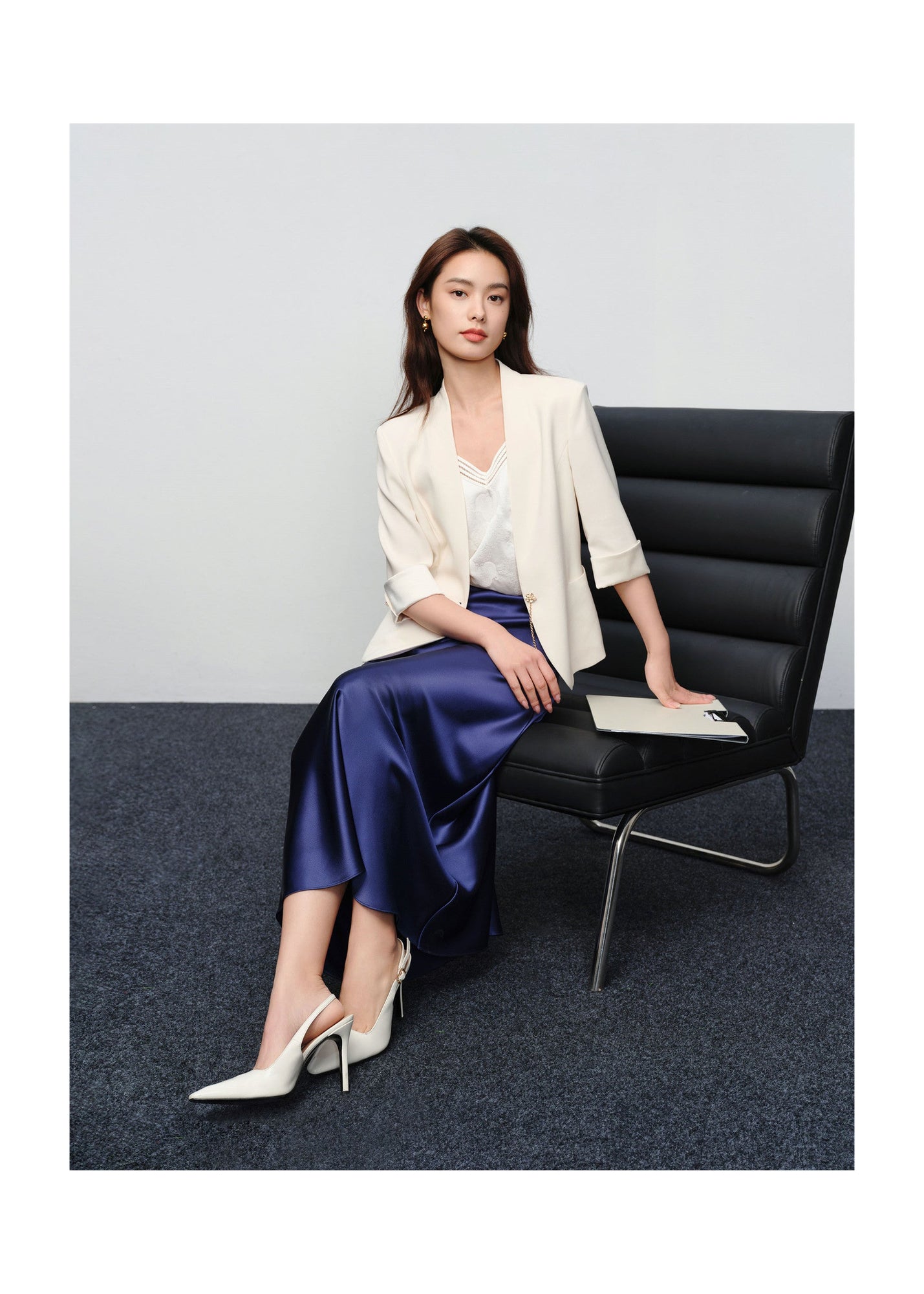 Elegant Midi Skirt | Navy