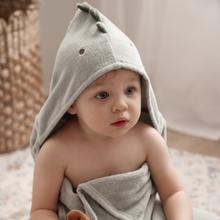 Boys | Dinosaur Hooded Baby Bath Wrap | Sage