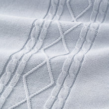 Unisex | Nautical Cotton Cable Knit Blanket | Blue