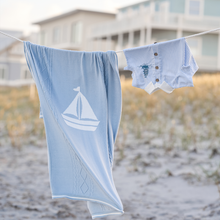 Unisex | Nautical Cotton Cable Knit Blanket | Blue