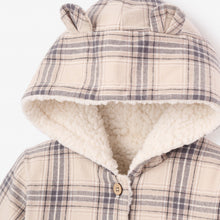 Unisex | Plaid Sherpa Reversible Jacket | Gray