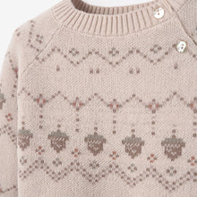 Unisex | Acorn Fairisle Sweater, Footed Pant + Hat Set 3pc | Taupe