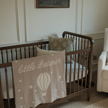 Unisex | Taupe Hot Air Balloon Feather Knit Baby Blanket | Taupe