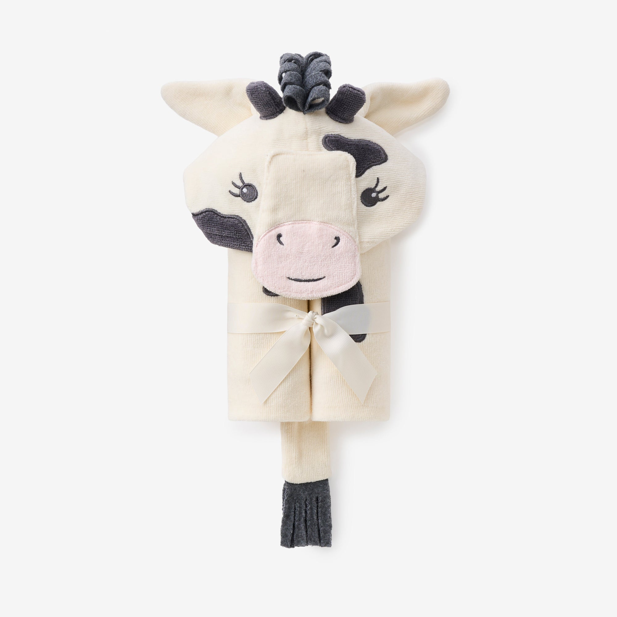 Unisex | Cow Hooded Baby Bath Wrap | White