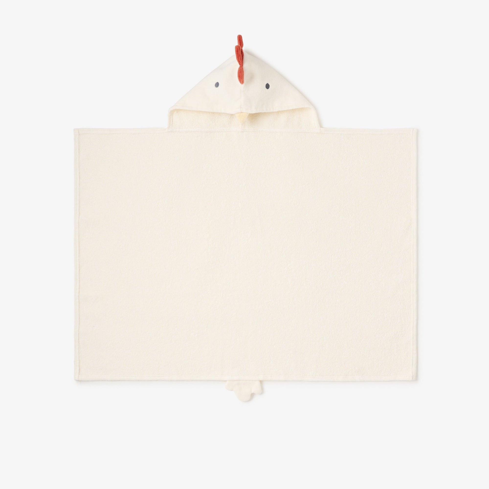 Unisex | Chicken Hooded Baby Bath Wrap | White