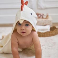 Unisex | Chicken Hooded Baby Bath Wrap | White