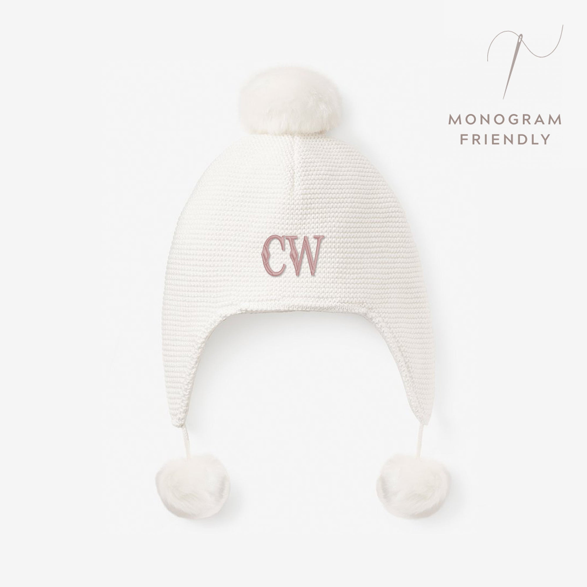 Unisex | Sofia & Finn White Pom Pom Baby Hat | White