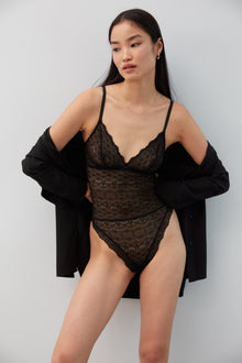 Camellia Soft Cup Bodysuit | Black