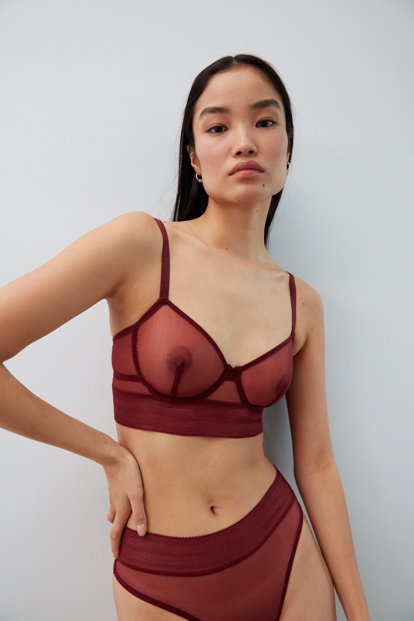 Bare Underwire Full Cup Longline Bra | Bloodstone