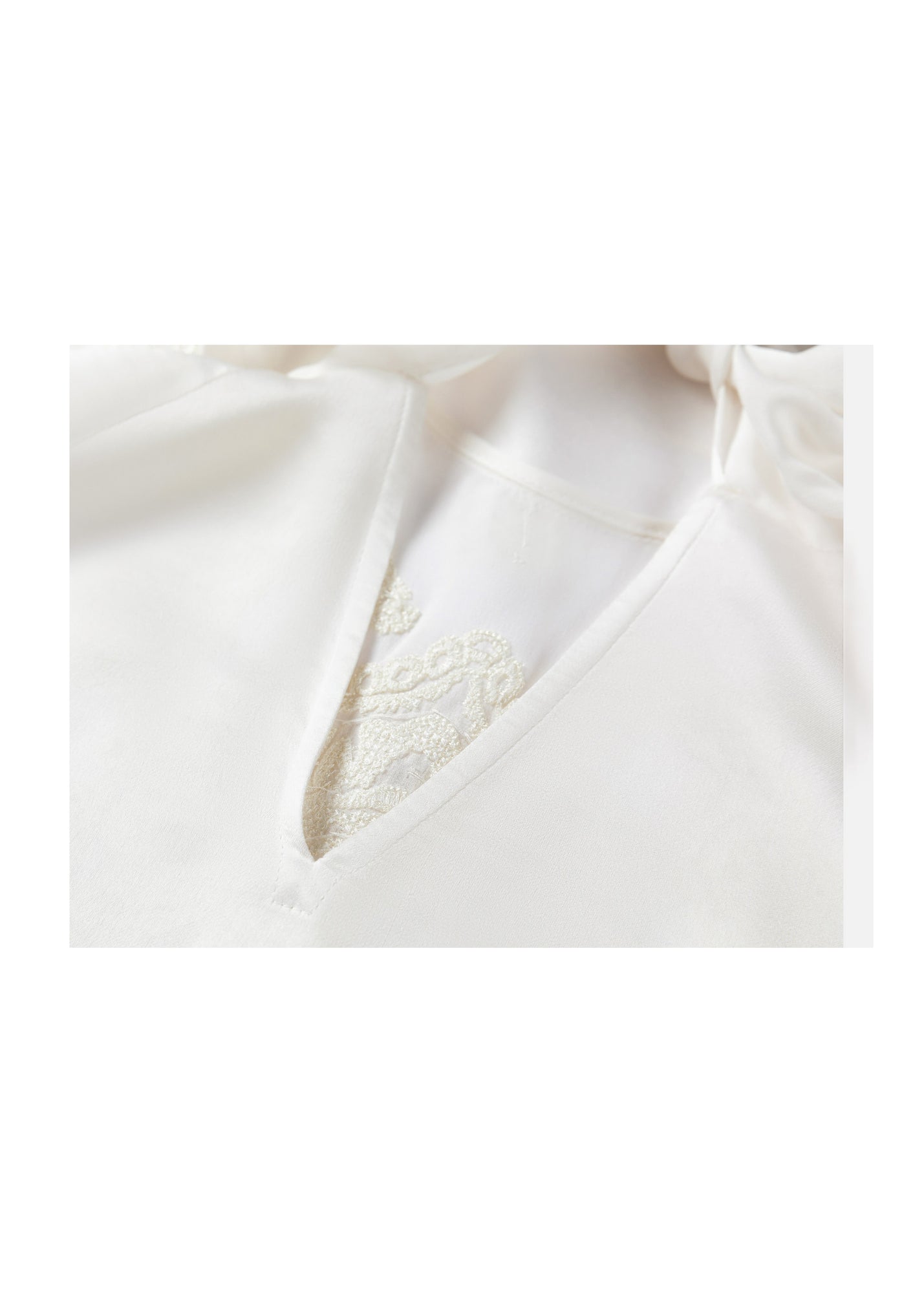Embellished Silk Blouse | White