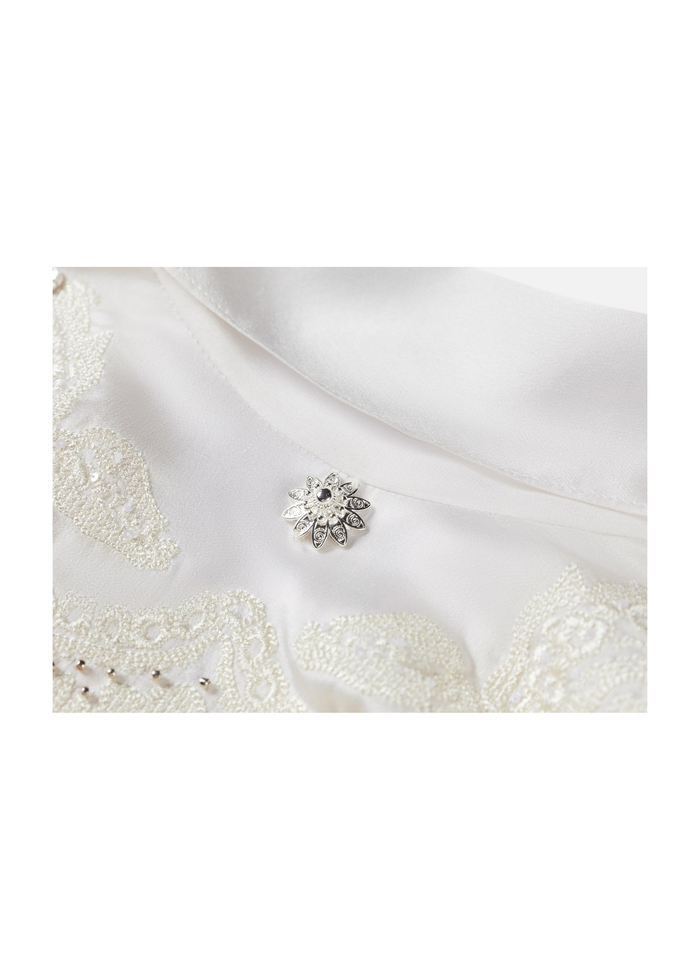 Embellished Silk Blouse | White