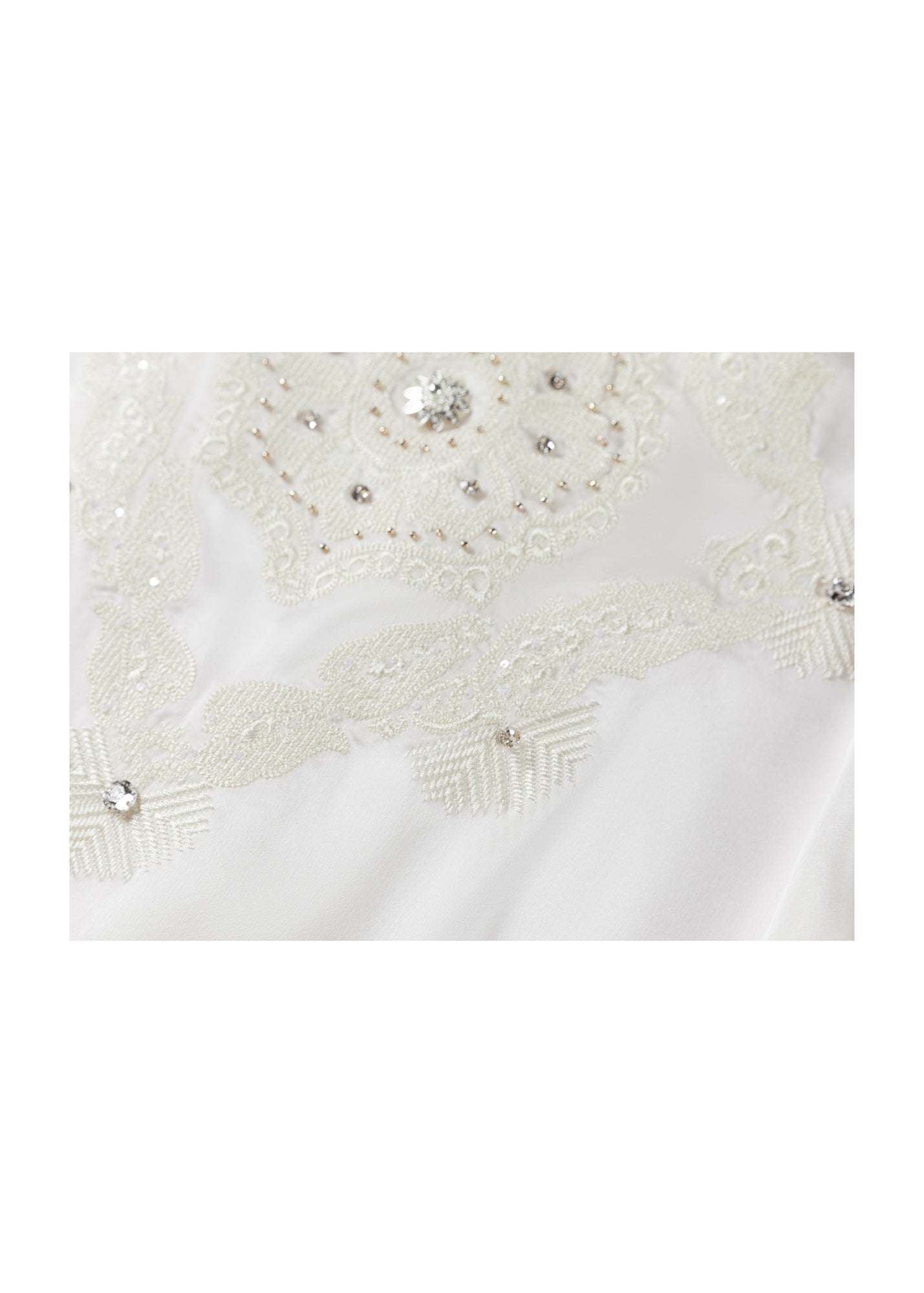 Embellished Silk Blouse | White