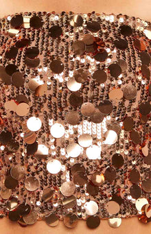 Emiko Sequin Crop Top | Bronze