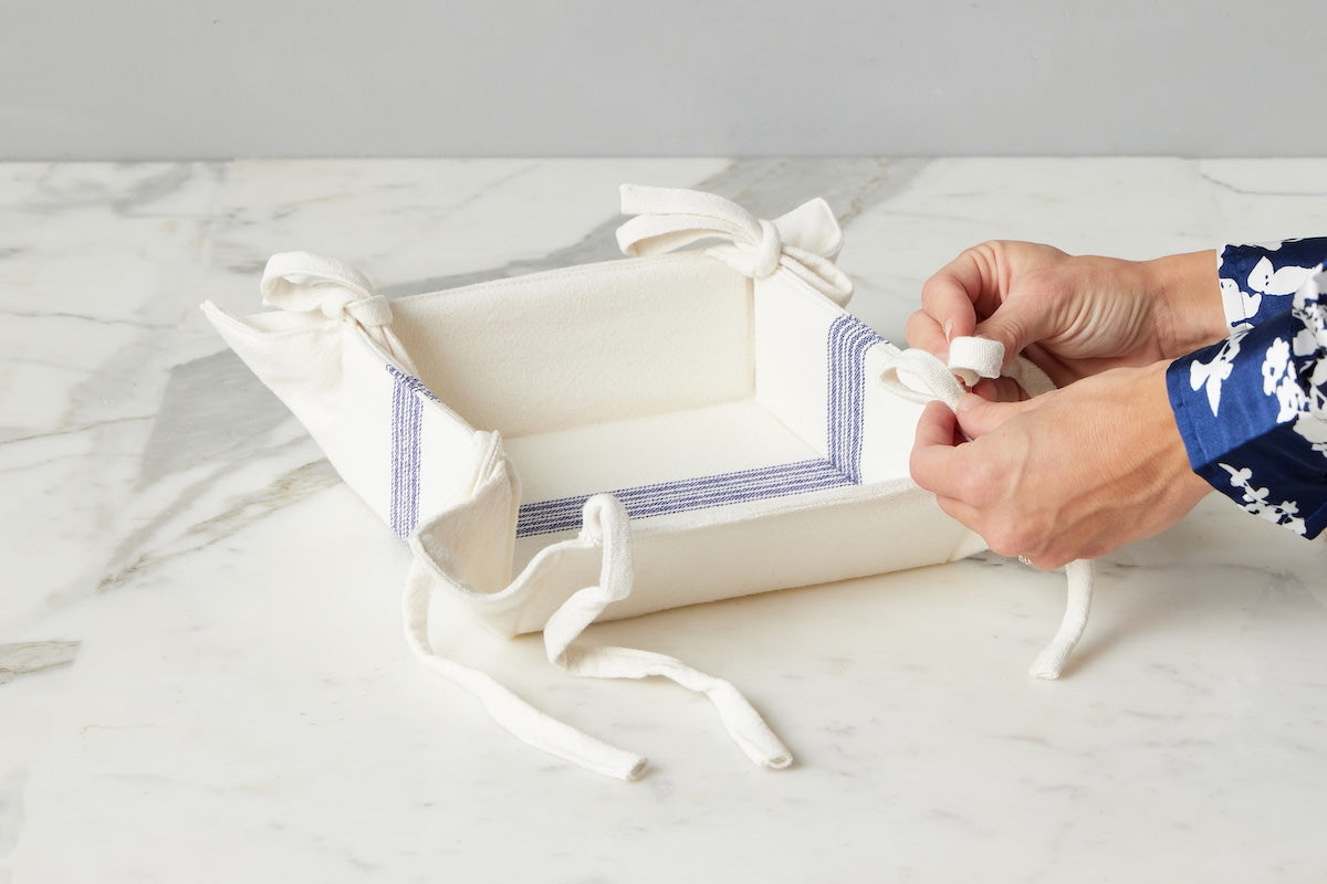 Napkin Tray | Vintage Navy Blue Stripe