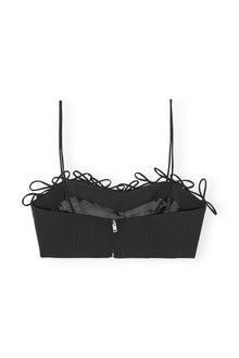 Drapey Melange Sleeveless Top | Black