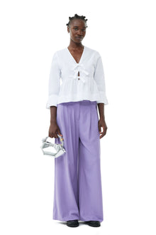 Light Solid High Waist Flared Leg Pants | Purple Haze