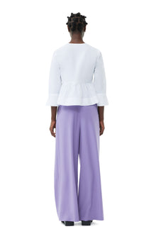 Light Solid High Waist Flared Leg Pants | Purple Haze