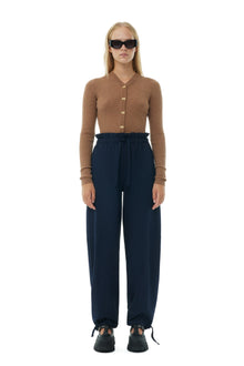 Light Solid Elasticated Waist Pants | Sky Captain