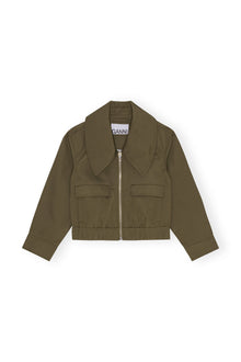 Heavy Twill Wide Collar Short Jacket | Kalamata