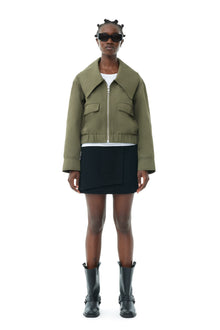 Heavy Twill Wide Collar Short Jacket | Kalamata