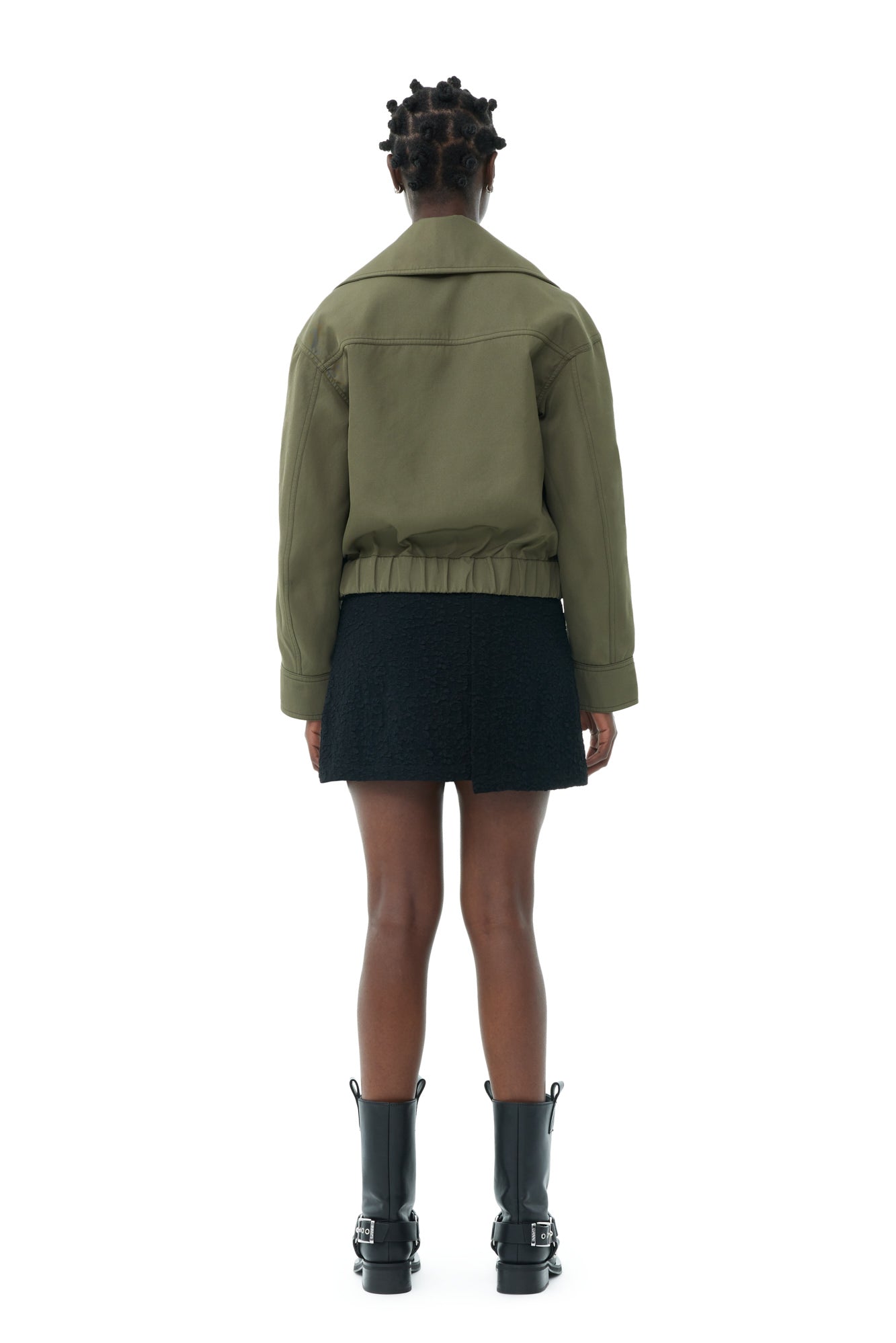 Heavy Twill Wide Collar Short Jacket | Kalamata