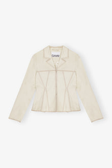 Herringbone Canvas Fitted Blazer | Summer Sand