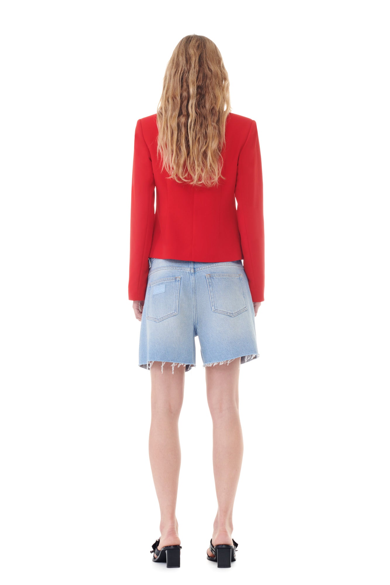 Light Twill Suiting Fitted Blazer | Barbados Cherry