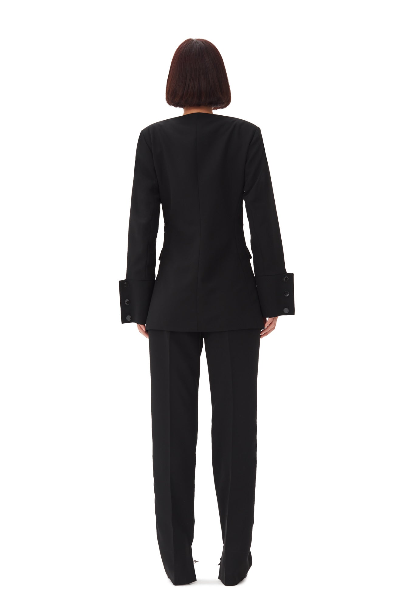 Light Twill Suiting Fitted Blazer | Black