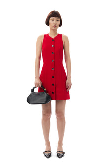 Light Twill Suiting Mini Dress | Barbados Cherry