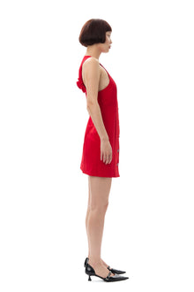 Light Twill Suiting Mini Dress | Barbados Cherry